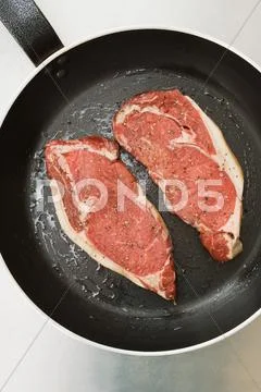 Steaks In A Frying Pan