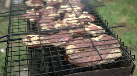 Steaks grilled meat Stock Footage 62547964