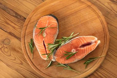 Steaks of red fish salmon Stock-Fotos