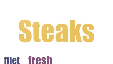 Steaks Tag Cloud Animated On White Background Stock-Footage 107217920