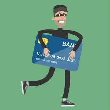 Stealing bank card. Illustrazione stock