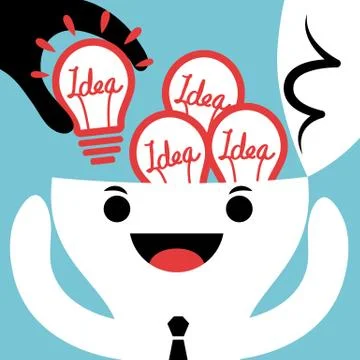 Stealing or input new idea bulb concept illustration Stock Illustration