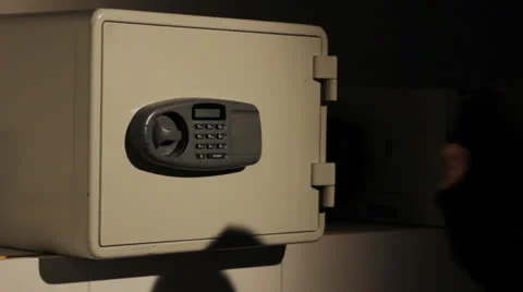 Stealing from Safe Box Stock Footage 22643471