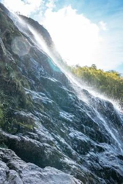 The Steall Falls waterfall cascading down a rugged mountain in Glen Nevis Photos