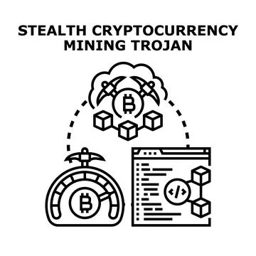 Stealth cryptocurrency mining trojan vector concept Stock Illustration