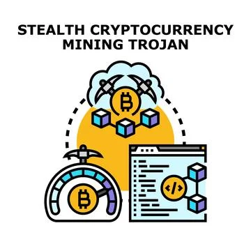 Stealth cryptocurrency mining trojan vector concept Stock Illustration