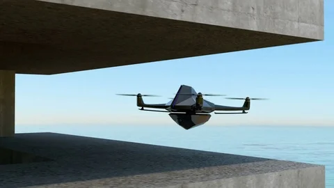 Stealth drone scanning target outside of the building. Stock Footage 75739944