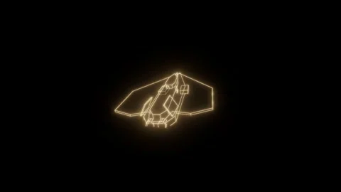 Stealth fighter archive tumbling turntable technical drawing 3D animation Stock Footage 342241779