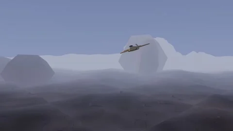 Stealth jet circling mountain ridge at dawn 스톡 동영상 341486784