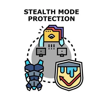 Stealth mode protection concept for cyber security 库存插图