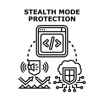 Stealth mode protection privacy security concept Illustrazione stock
