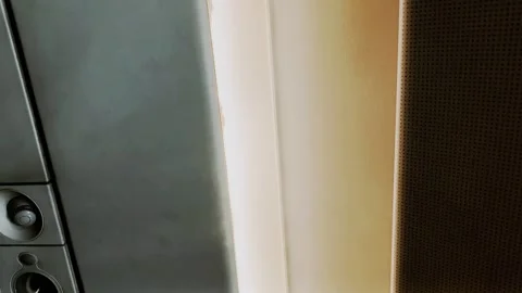 Steam on the AC in the overhead compartment Stock Footage 297659472