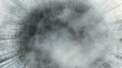 Steam billows from the interior of a thermal power plant cooling tower Видео 335477068