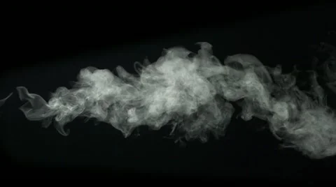 Steam on black background, Slow Motion Stock Footage