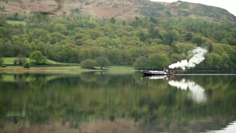 Steam Boat Reflection Stock Footage 200966308