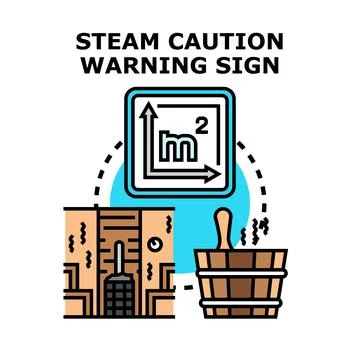 Steam caution warning sign concept illustration Stock-Illustration
