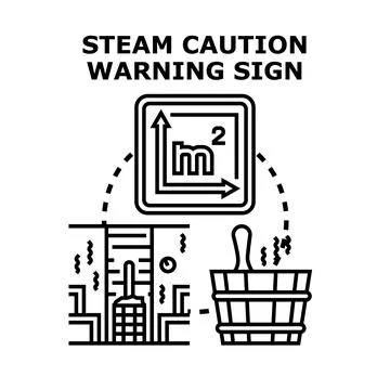 Steam caution warning sign concept illustration Stock-Illustration