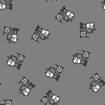 Steam cleaning laundry wash vector seamless pattern Illustrazione stock