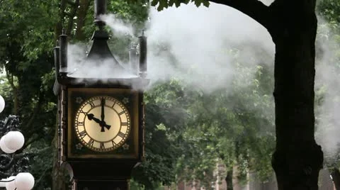 Steam Clock, Gastown, Vancouver Stock Footage