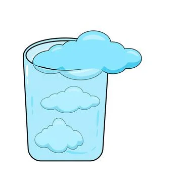 Steam cloud in glass. Vector illustration isolated on white background. Stock Illustration