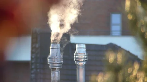 Steam cloud from kitchen chimney Stock Footage 49232540