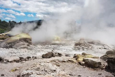 Steam clouds. Stock Photos