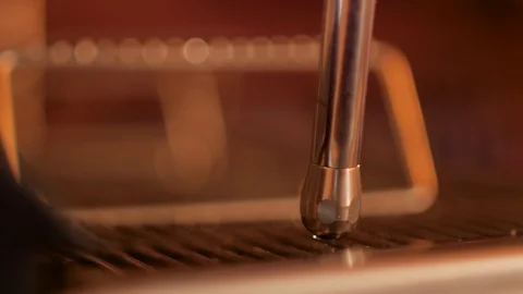 Steam from the coffee machine.Closeup Stock Footage 95170800