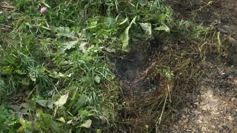 Steam comes from the ground, broken city communications, burst pipes. Video stock 145543463