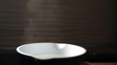 Steam comes out of the pan Stock Footage 145149899