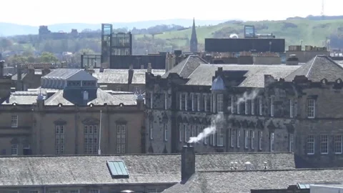 Steam coming from a chimney Stock Footage 92095124