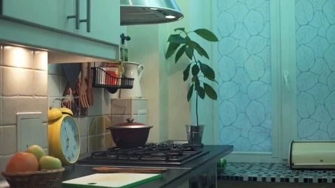 Steam coming up in kitchen in front of camera Stock Footage 83050840