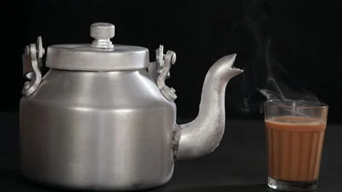 Hot cup tea kettle stock footage. Video of loop, drink - 108518290