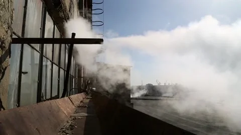 Steam coming out of a pipe Stock Footage 51355489