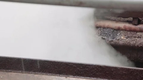 Steam Construction Rusty Pipe 스톡 동영상 71285377