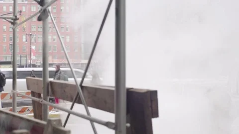 Steam Construction in Winter 스톡 동영상 71283740