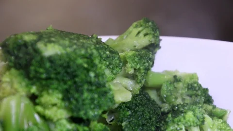 Steam Cooked Broccoli Stock Footage 122623790