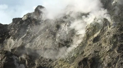 Steam in crater Stock Footage 781995
