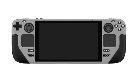 STEAM DECK game console in vector on a white background.Portable STEAM DECK. Stock Illustration