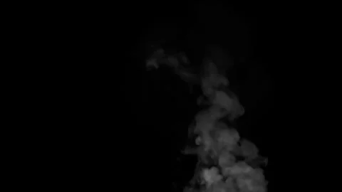 Steam of Different Intensity on Black Background Isolated Stock Footage 280794919