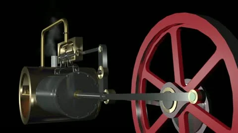 Steam Engine Animation HD Stockbeeldmateriaal 21634187