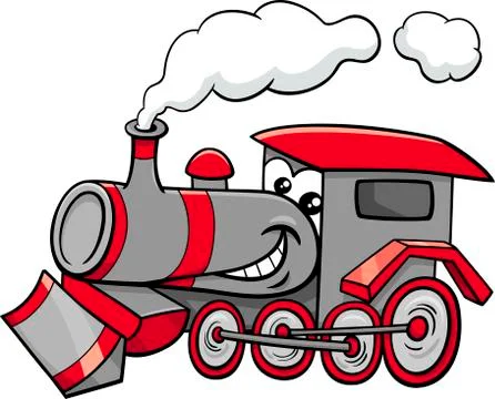 Steam engine cartoon character Stock Illustration