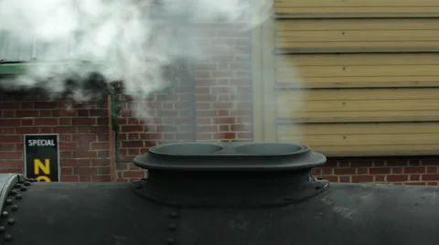 Steam Engine Chimney Steaming 스톡 동영상 36001931