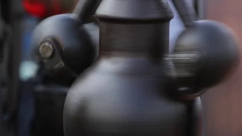 Steam engine close up rotating valve Stock Footage 74119332