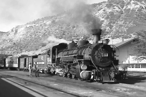 Steam engine depot B&amp;W Stock Footage 274064