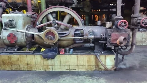 Steam engine driving Stock Footage 246522438