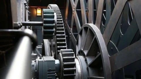 Steam engine gears moving Stock Footage