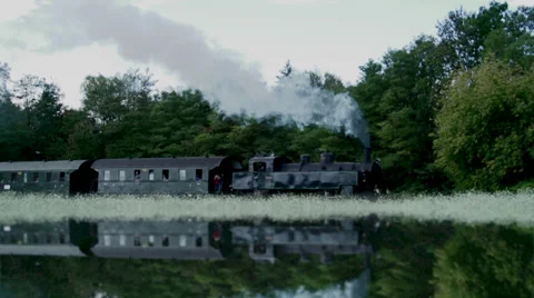 Steam engine. historic train. nostalgic transportation. slow motion Video stock 31138238