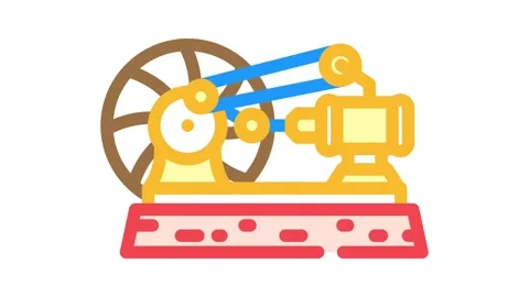 Steam engine industry color icon animation Stock Footage 327259978