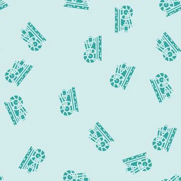 Steam engine industry glyph vector seamless pattern Illustrazione stock