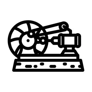 Steam engine industry line icon vector illustration Illustrazione stock